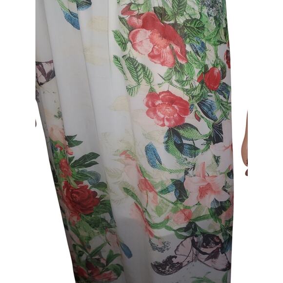 Y2K Women’s Maxi Dress Size S Drop Waist Sheer Floral Fairy Core Garden Ethereal - Picture 3 of 10